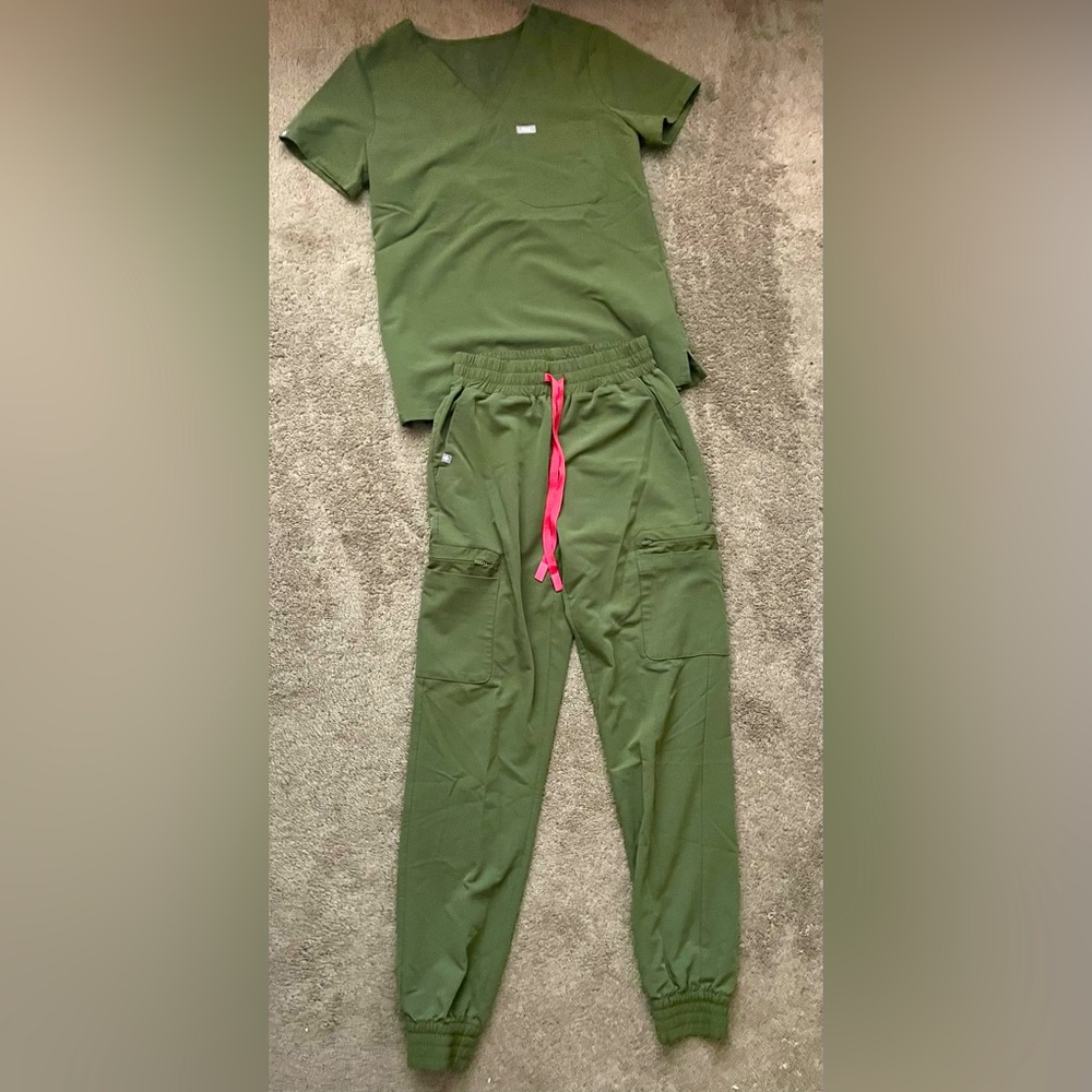Limited addition light weight olive green scrubs